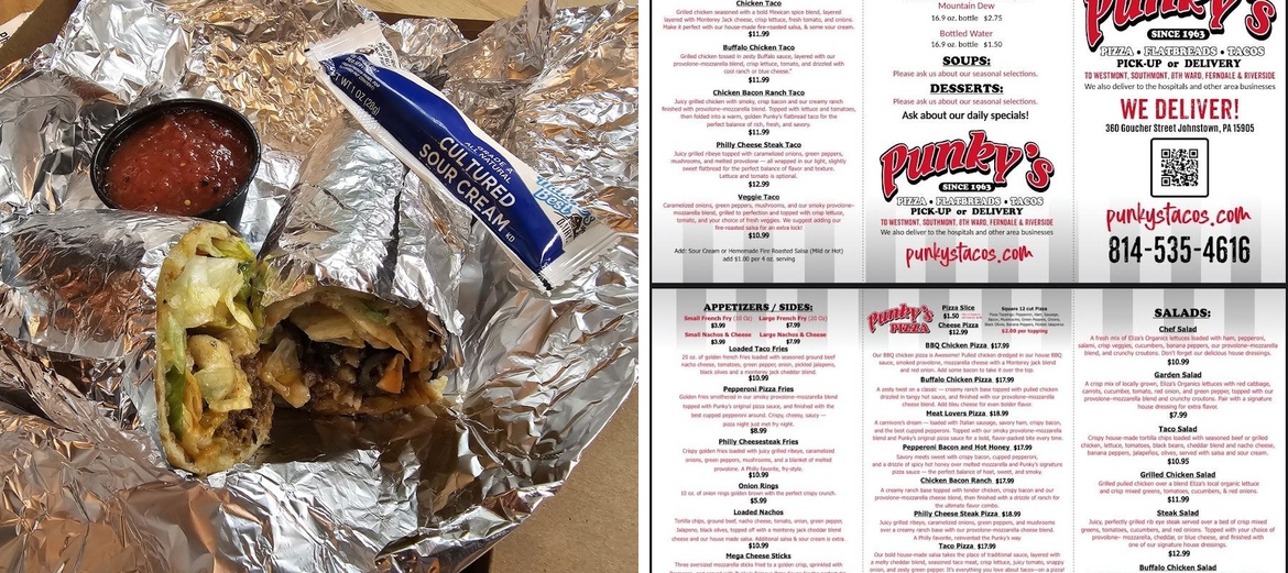 Punky's Famous Flatbreads Menu